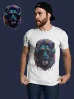 Colorful Lion Printed T Shirt