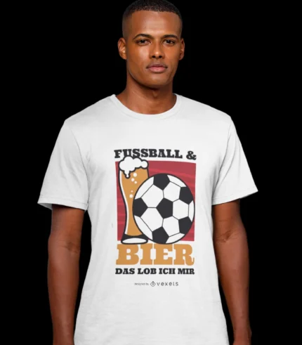 Football and Beer Printed T-Shirt