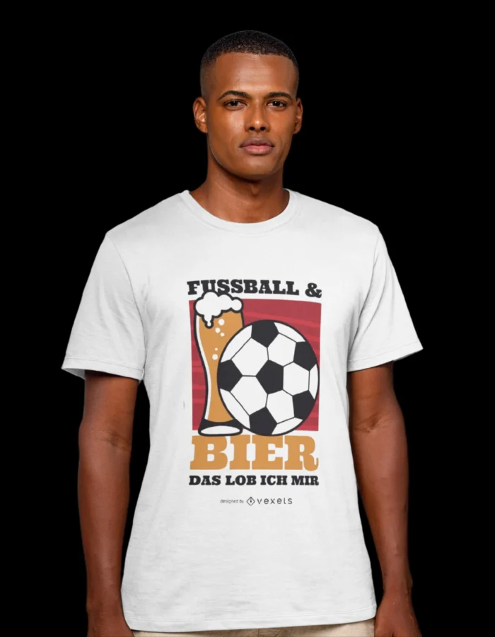 Football and Beer Printed T-Shirt