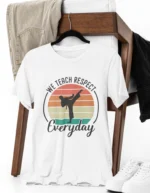 train with respect printed tshirt