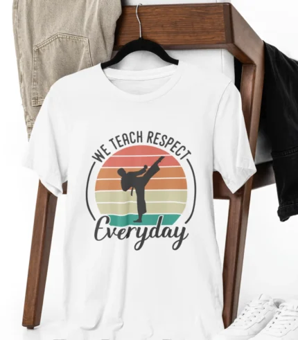 train with respect printed tshirt